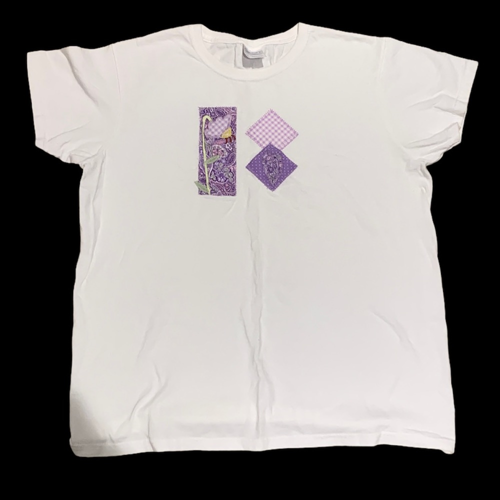 HAND SEWN Purple Floral Design